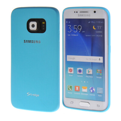 

MOONCASE Hard Rubberized Rubber Coating Devise Back Case Cover for Samsung Galaxy S6 Edge Blue