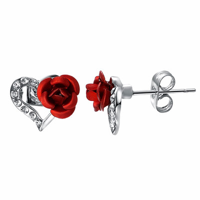 

Yoursfs Filigree Earrings For Women Rose Flower Cage Shaped Leverback Earrings Bride Fashion Jewellery