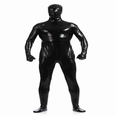 

Mens Metallic Shiny Zentai Full Bodysuit Back Zipper Costum Made Tights Suits Mens Full Bodysuit Cosplay Halloween Costumes