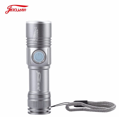 

JIAOSUN USB Rechargeable Aluminium Alloy Q5 3 Modes Zooming Mini Torch Lighting range is about 100 - 200M 3 lighting modes