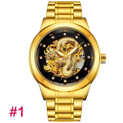 

Golden Dragon Wrist Watch Men Automatic Mechanical Watch Mens Watches Top Luxury Brand Famous Clock For Male Relogio Masculino