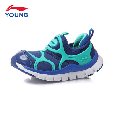 

Li Ning official flagship store childrens shoes boys&girls sports shoes Li Ning cloud bottom childrens feet a pedal casual shoes YKAM003-4 French porcelain blue 315
