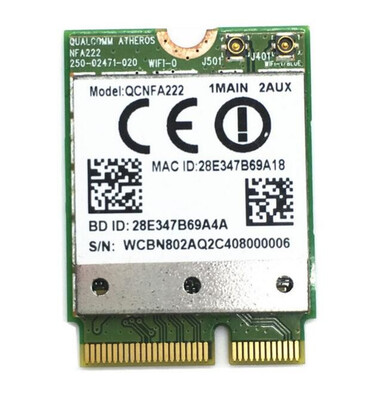 

Wireless Adapter Card for Atheros QCNFA222 AR5BWB222 Dual band NGFF 300Mbps Wlan 80211abgn 24GHz5GHz Wifi Bluettooth bt