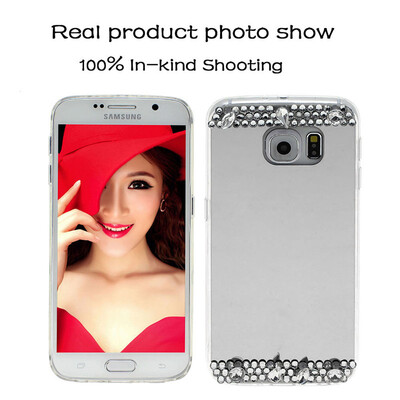 

Горячая Bling Мягкая силиконовая Зеркало телефона Дело Чехол для Samsung Galaxy S6 краю Плюс