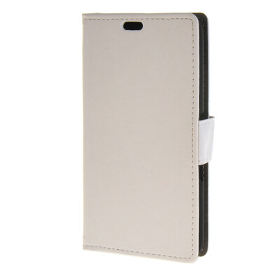 

MOONCASE Simple style Leather Wallet Flip Card Stand Back Case Cover for Sony xperia E4 White