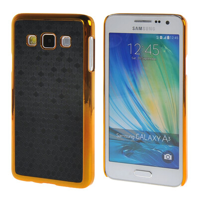 

MOONCASE Galsxy A3 Case Gold Chrome Scale films Style Hard Back Case Cover for Samsung Galsxy A3 Black