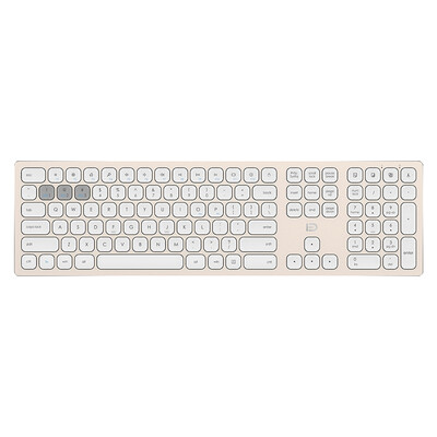 

Fude ik8300 wireless mute Bluetooth keyboard ultra-thin metal panel scissors foot keyboard with wooden phone holder keyboard film IPAD tablet mobile phone multi-device universal gold
