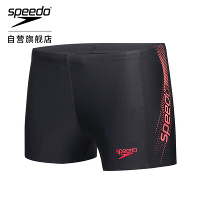 

Speed ratio Speedo swimming fitness series soft fit casual sports sunscreen anti-wrinkle anti-chlorine mens boxer trunks black red 38 809528B346
