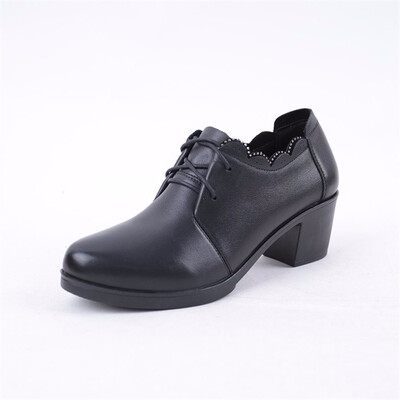 

SHUANGFENG Fashion Women Ankle Boots Female Genuine Leather Shoes Ladies High Heels Square Heel Boots Spring Autumn Women Shoes