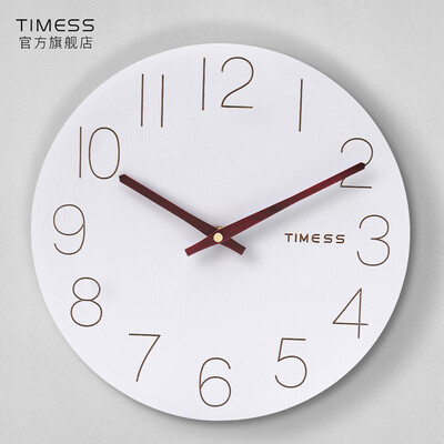 

TIMESS wall clock living room simple creative mute personality solid wood wall clock personality bell T7112A2