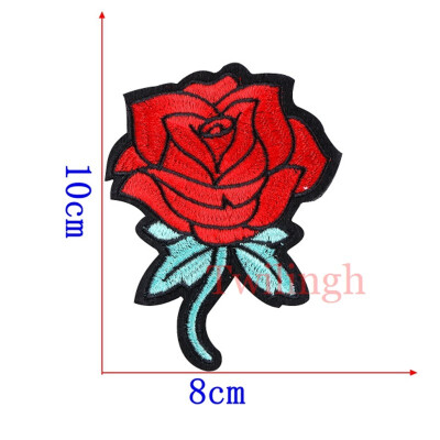 

1 Pcs Flower Patches Sequined Sticker Sew Iron On Patch Red Rose Flowers Applique Garment DIY Clothes Repair Badges For Wedding