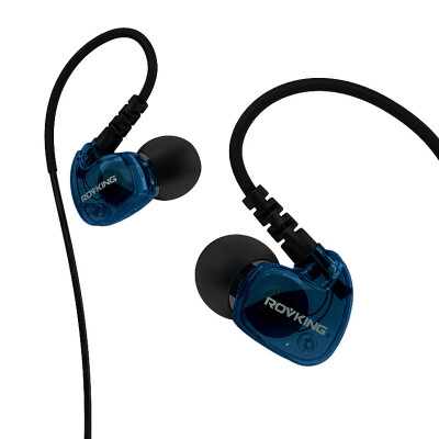 

Shu run (ROVKING) V5 in-ear sports music running headphones stage monitor computer phone wire headset transparent blue