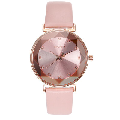 

Disney disney womens watch trend Korean version of the simple student watch leather strap multi-sided refraction mirror ladies waterproof watch MK-11230P