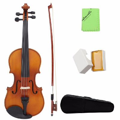 

44 34 12 14 18 5 Size Natural Acoustic Spruce Flame Maple Veneer Violin with CaseRosin Musical Instruments Set