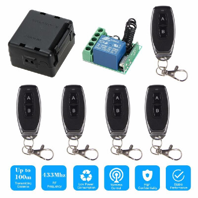 

Smart Home 433Mhz DC 12V 1CH Wireless Remote Switch Relay Receiver Transmitter Universal Remote Control Switch Module&5PCS RF