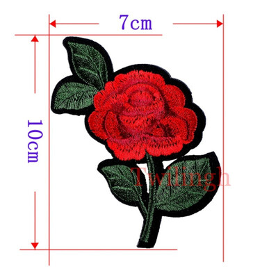

1 Pcs Top Patches Red Rose Flowers Patch 3D Sticker Embroidery Motif Sequined Applique Badge Children Women DIY Clothing Patch