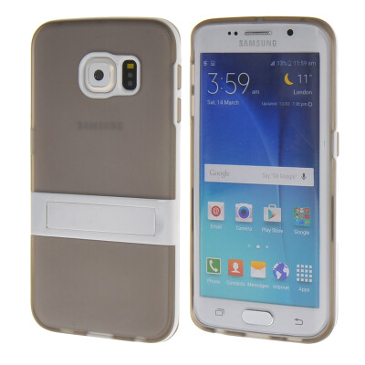 

MOONCASE Galsxy S6 Edge Case Jelly color Silicone Gel TPU Skin Slim With Stand Back Case Cover for Samsung Galsxy S6 Edge Grey
