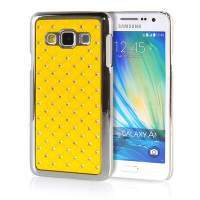 

MOONCASE Hard Chrome Plated Star Bling Back ЧЕХОЛ ДЛЯ Samsung Galaxy A3 Yellow