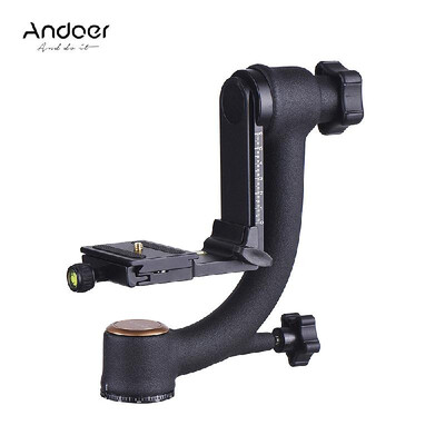 

Andoer Aluminum Alloy Gimbal Head Pan Tilt Tripod Head Adopt for Arca Swiss Quick Release Plate for DLSR Camera Up to 20kg