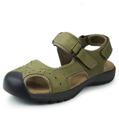 

Mens fashion Genuine leather non-slip comfortable Sports casual sneakers Beach shoes sandals Outdoor hiking shoes slippers
