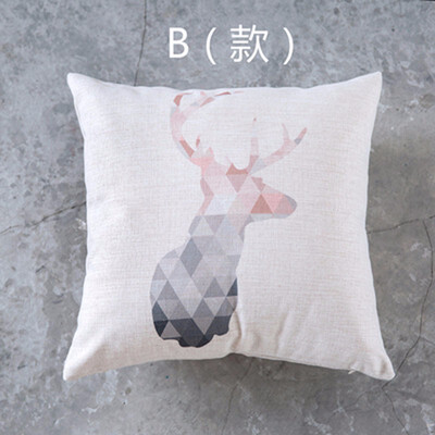 

Nordic Style Cushion Decorative Pillows Cover Elephant Gray Throw Pillows Case Pink Deer Geometric Cushions Cover for Sofa 45x45