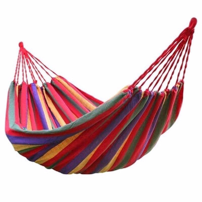 

Portable Garden Canvas Hammock Canvas Bed Camping Hanging Porch Backyard Indoor Outdoor Swing Blue