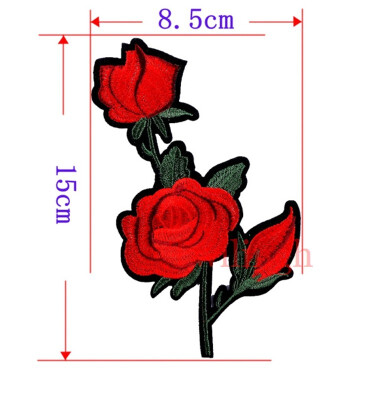 

1 Pcs Top Patches Red Rose Flowers Patch 3D Sticker Embroidery Motif Sequined Applique Badge Children Women DIY Clothing Patch