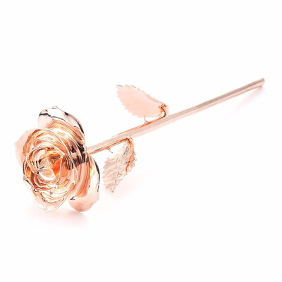 

24K Gold Plated Real Rose Flower 11 Inches Long Stem Everlasting Dipped Rose Gift for Her Birthday Anniversary Giftsrose gold