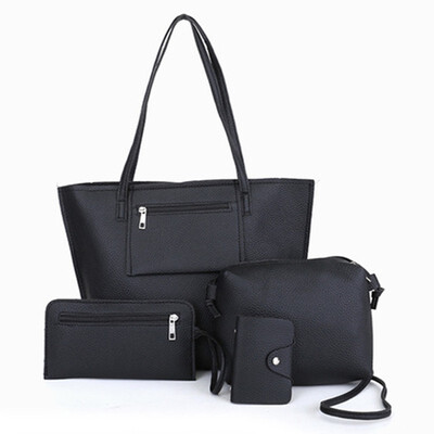 

4pcs PU Leather Bags Handbag Women Famous Brand Travel Shoulder Picture Package Female Casual Tote Messenger Bag Set With wallet