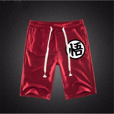 

Summer Funny Print Shorts Men Cotton Dragon Ball Goku Black Hot Pockets Waistband Mens Shorts Knee Fashion Sweatpants Casual