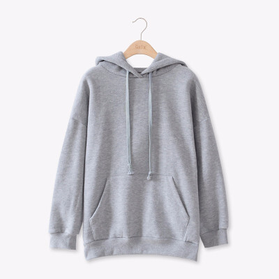 

sweatshirt female jacket hoodies cotton blend solid long sleeve autumn fall winter outwear woman top femme