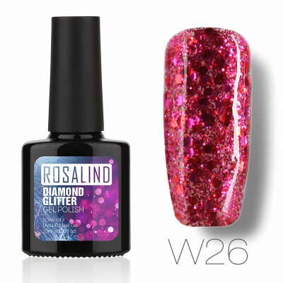 

ROSALIND Gel 1S PBlack Bottle 10ML Diamond Glitter W01-29 Gel Nail Polish Semi Permanent Nail Art UV&LED Soak-Off gel lacquer