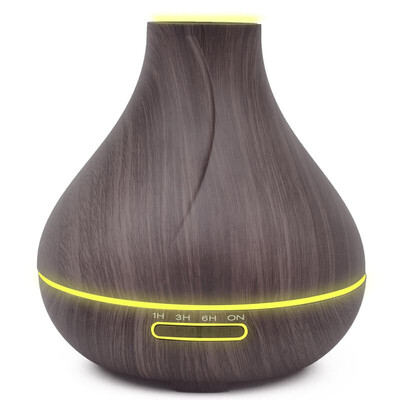 

TOMNEW 400ML Air Humidifier Essential Oil Diffuser wood grain Aromatherapy diffuser Aroma purifier Mist Maker led light for Home