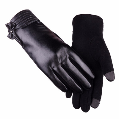 

Winter Womens Gloves Natural Fur Handmade Real Sheepskin Gloves Warm Play Cell Phone 2018 New Discount High Quality