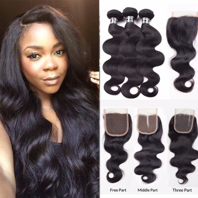 

Amazing Star Malaysian Virgin Hair Body Wave Bundles with Closure Body Wave Hair Bundles with Lace Closure Soft&Bouncy