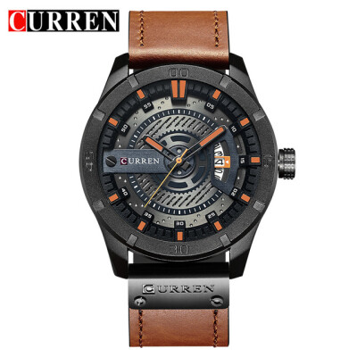 

CURREN 8301 Top Brand Mens Watch Luxury Display Date of Creative Leather Quartz Wrist Watches Mens Watch