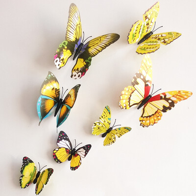 

NicerDicer 12pcs Hotsale Fashion 3D stereo art butterfly living room decal DIY wall stickers wall decoration 96268-96276