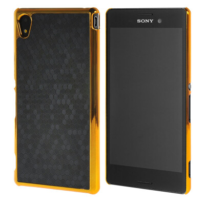 

MOONCASE Flash Flake Skin Gold Chrome Hard Back Case Cover for Sony Xperia M4 Black