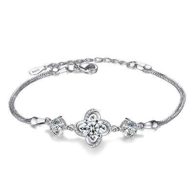 

High Quality Cubic Zirconia Fashion Flower Charms Bracelets Jewelry For Women Accessories Rhinestone Bracelet WHBK15