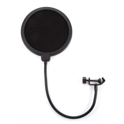 

Professional MPF-6 6-Inch Clamp On Microphone Pop Filter Bilayer Recording Spray Guard Flexible gooseneck holder