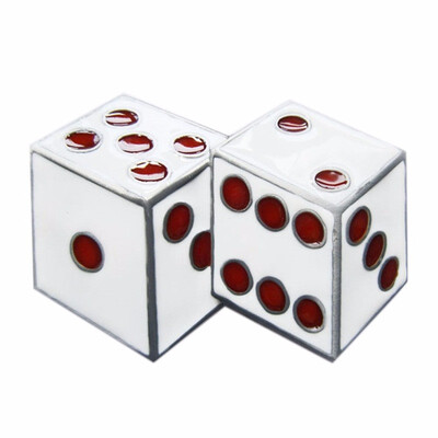 

New White Enamel Dices Casino Gamble Vintage Belt Buckle Gurtelschnalle Boucle de ceinture