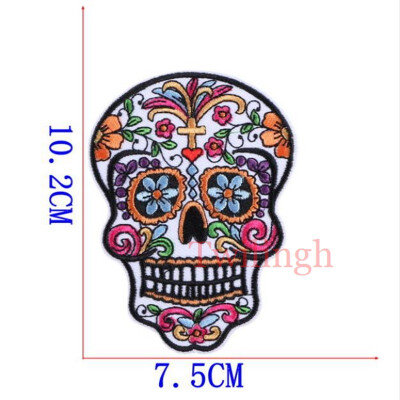 

twilingh Patches Sewing Iron-On Accessories Patchworks Skull Embroidered Sequined Patches For Clothing