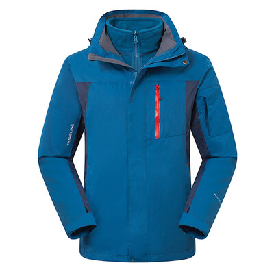 

Jingdong self-operated Fugui bird FUGUNIAO outdoor three-in-one jacket detachable two-piece warm waterproof cold cap mountaineering suit D058 male sea blue