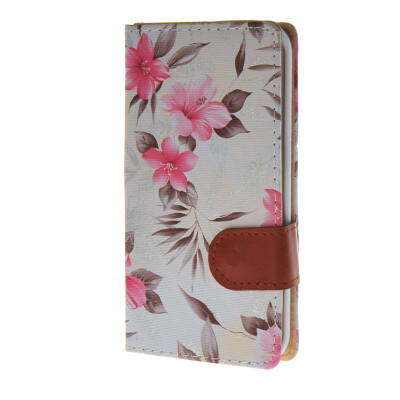 

MOONCASE Elegant Flower PU Leather Card Slot Holster Pouch Stand Shell Case Cover for Samsung Galaxy S6 Edge White