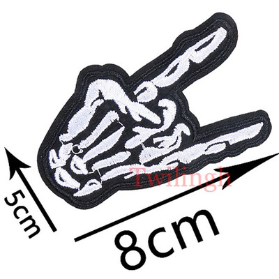 

1Pcs Gesture Hand Patches Iron On Embroidered Patch Applique Sewing Fabric Repair Clothes Patch Stickers Garment DIY Accessories