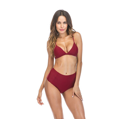 

2 Colors 2PCS SMLXL Sexy Women Solid Beach Swimsuit Bikini Set