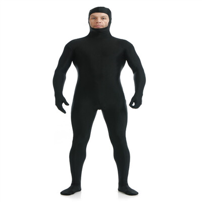

Gesikai Mens Black Open Face Full Bodysuit Spandex Nylon Zentai Suit Custom Second Skin Tights Suit Halloween Costume