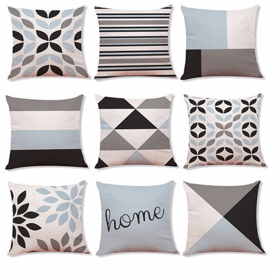 

Modern Sofa Cushion Cover Cotton Linen Decorative Throw Pillow Cover Geometry Stripe Printed Letter Bedding Home Decor 45x45
