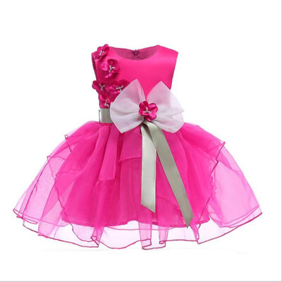 

Baby Princess Bowknot Baptism Party Flower Girl Dress Girl Puffy Dresses
