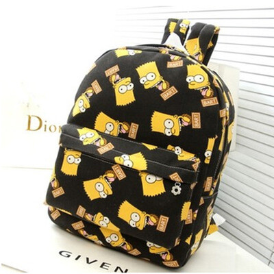 

2017 New Korean Version of Backpack Fashion Boutique Female Middle School Students Schoolbag Graffiti Cartoon Backpack